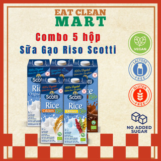 [COMBO 5 HỘP] Sữa Gạo Hữu Cơ Riso Scotti Thuần Chay Nhập Khẩu Ý- BIO Original Rice Drink - Hộp 1L