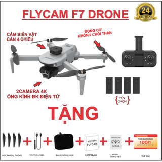 Flycam f7 new 2024 động cơ không chổi than+2 camera+định vị quang học c hãng