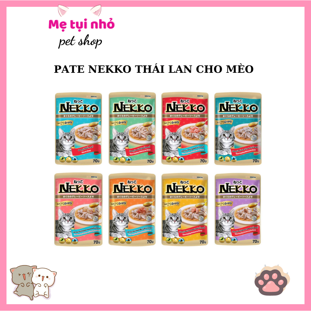 [COMBO 12 GÓI] Pate NEKKO nhập Thái JELLY GRAVY KITTEN CREAMY -Pate cho mèo vị ngẫu nhiên