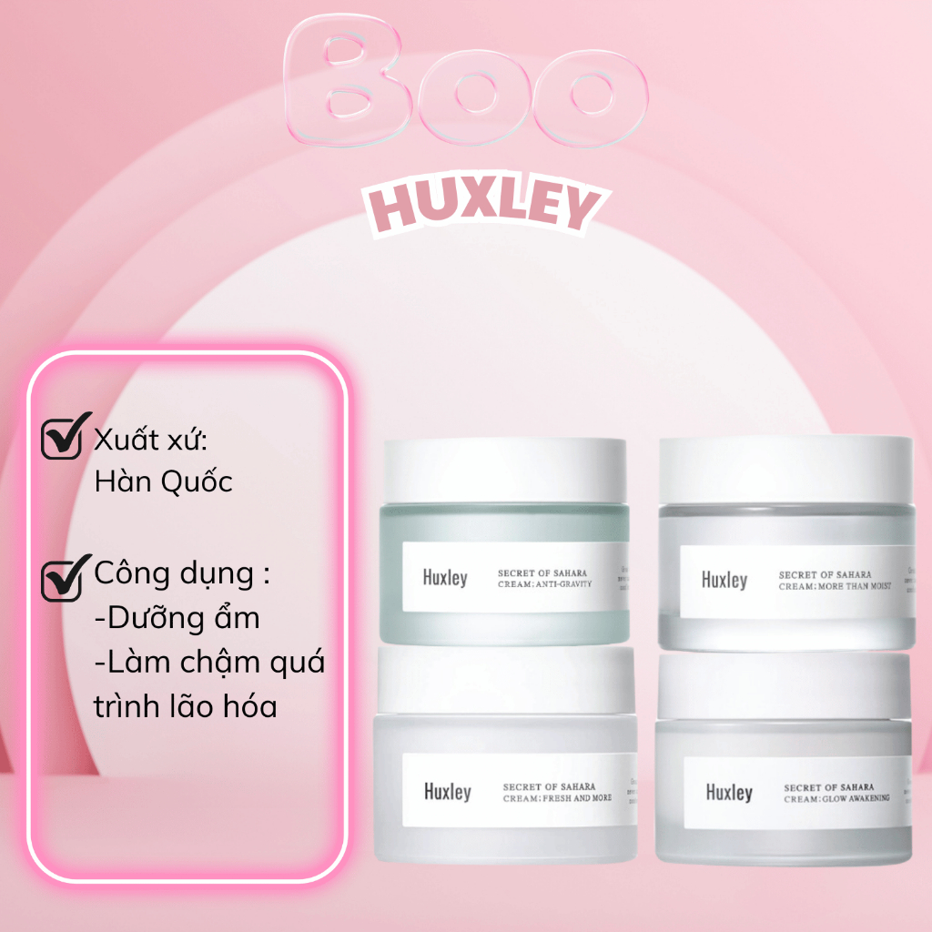 Kem Dưỡng Hỗ Trợ Cải Thiện Da , Giúp Da Căng Bóng, Đều Màu Da - Huxley Secret of Sahara Cream - 50ml