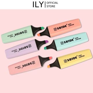 Bút Dạ Quang Màu Pastel Bút Đánh Dấu Highlight Cute Nhiều Màu Bút Nhớ Ghi Chú ILY