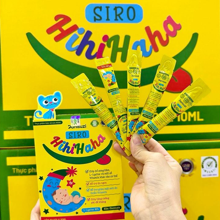 Siro ăn ngon Hihihaha Huyền Phi giúp bé tăng sức đề kháng ăn ngon tăng cân cao lớn hộp 30 Gói
