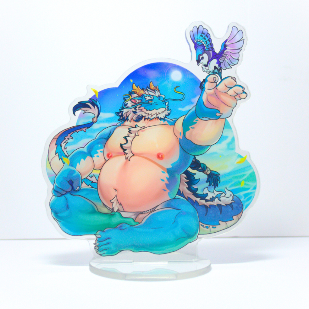 Mô Hình Standee Furry QINGLONG - Tokyo Afterschool Summoners - nhựa Mica 14cm 2
