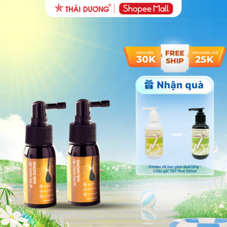 Combo   Xit tóc dược Liệu Thái Dương 30ml bảo vệ da đầu , dành cho tóc rụng tặng 1 chai dầu gội Thái Dương 7 Plus 50ml