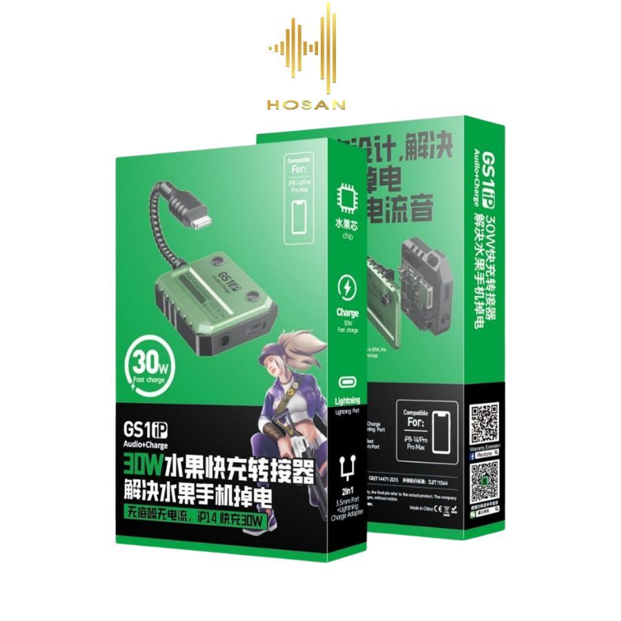 Tên sản phẩm Cáp Chuyển Đổi Plextone GS1 2in1 Chia Cổng Sạc Và Tai Nghe 3,5, C to C Hỗ Trợ Sạc 30W đ
