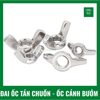 Đai ốc cánh bướm vặn tay thép không rỉ mạ kẽm trắng - tán chuồn size m8