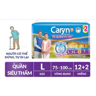 Tã quần caryn siêu thấm l 12+2=14 miếng