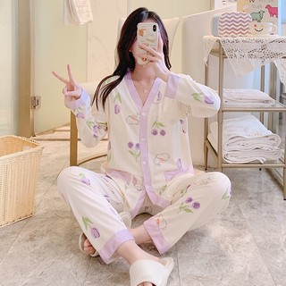 Bộ đồ bầu và sau sinh dài tay chất liệu cotton co giãn có khe mở cho con bú( kèm miếng đệm ngực may liền)