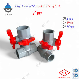 Van nước, van khóa, van xả, van nhựa pvc phi 42, 49, 60mm. hàng chính hãng - nhựa siêu thành