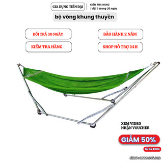 Võng xếp inox  khung tròn cao cấp giá rẻ cho mẹ và bé