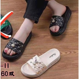 Dép Quai Ngang Nữ 8813 - Dép Lê Nữ Cao Su Đúc Mềm Êm  Đế Cao Chống Trượt