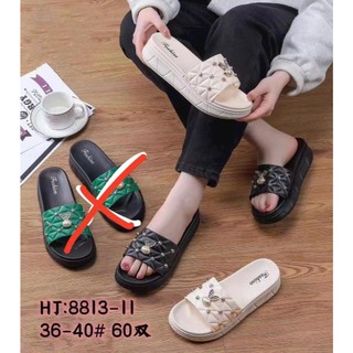Dép Quai Nữ 8813 - Dép Lê Nữ Cao Su Đúc Mềm Êm  Đế Cao Chống Trượt