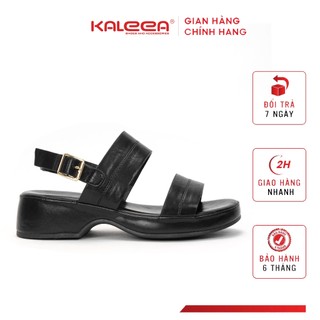 Kaleea - Dép Sandal Da Nữ Thiết Kế Quai Ngang Đế cao 3.5cm - EUNN39