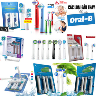 Cho máy Oral B Braun, lông mềm, Set bộ 4 đầu bàn chải đánh răng điện Minh House