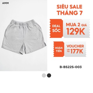 Quần Short Cho Bé AMM, Quần Sooc Quần Đùi Bé Trai,Mặc Nhà,Vải Thun Cotton, Mềm Mại,Thoáng Mát, Dễ Vận Động B-BS22S-003