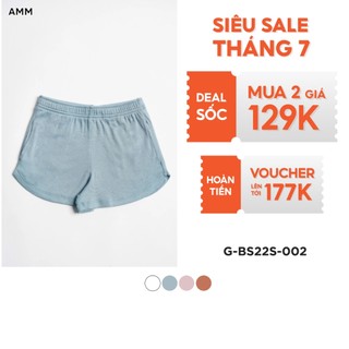 Quần short bé gái amm, quần sooc trẻ em mùa hè, cạp chun, chất liệu vải rib mềm mại, thoáng mát, co giãn tốt g-bs22s-002
