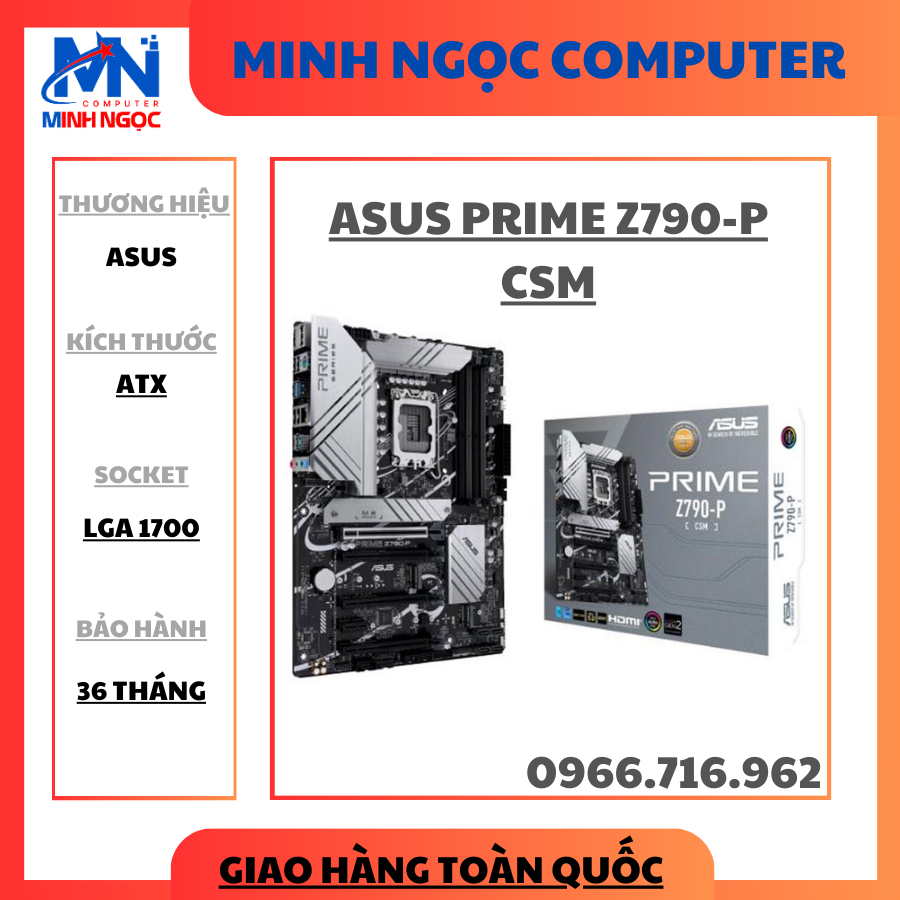 Mainboard ASUS PRIME Z790-P CSM (Intel Z790, Socket 1700, ATX, 4 khe Ram DDR5)