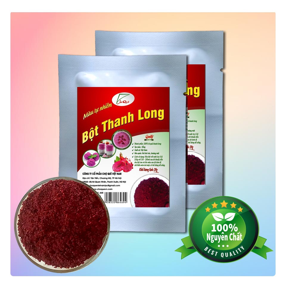 Bột thanh long ruột đỏ 100% nguyên chất tạo màu thực phẩm
