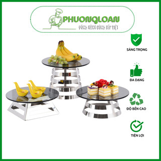 Chân kệ trưng bày, trang trí Buffet tròn, vuông inox nhiều kích cỡ