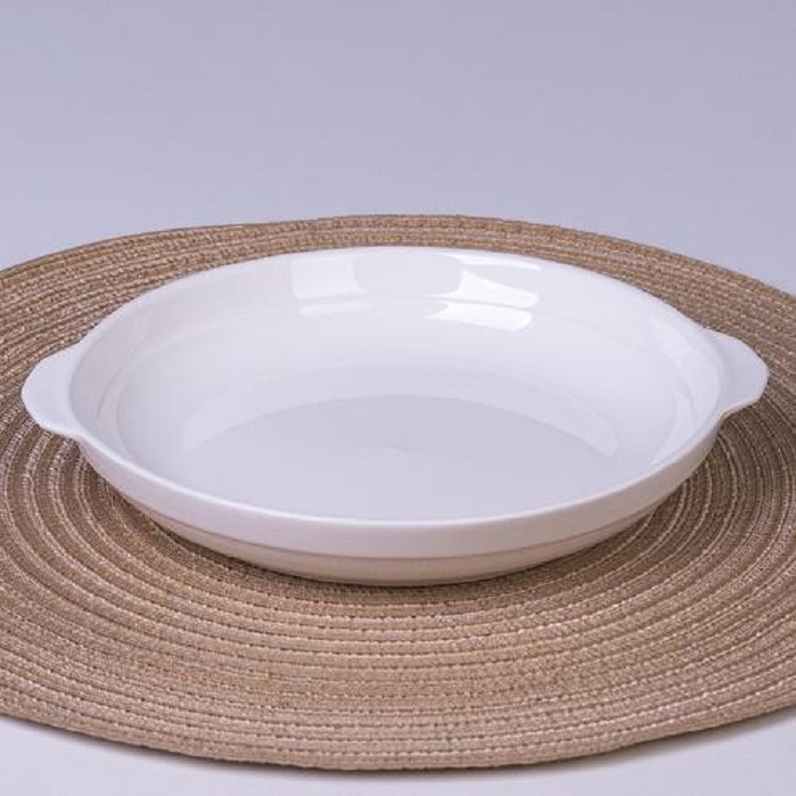 Đĩa sứ tròn sâu lòng có tai cao cấp Long Phương