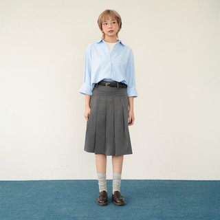 Bleubird chân váy nữ xếp ly dáng dài flared midi skirt