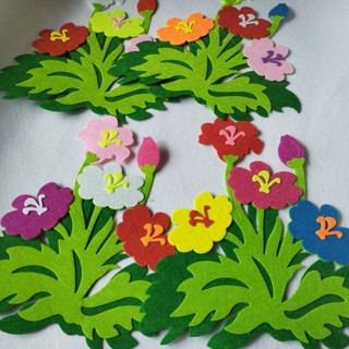 Bụi cỏ vải nỉ 25cm trang trí lớp học, chân tường