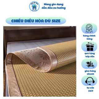 Chiếu điều hòa sợi mây đa dạng kích thước đáy lót lụa cao cấp thoáng mát dễ dàng vệ sinh