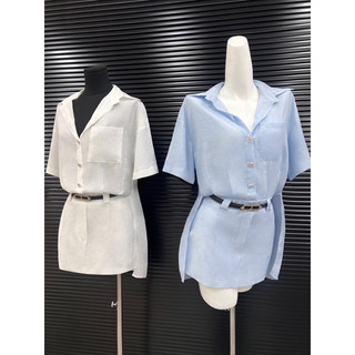 👗ĐẦM SUÔNG SƠMI KÈM BELT <ảnh thật ở cuối>