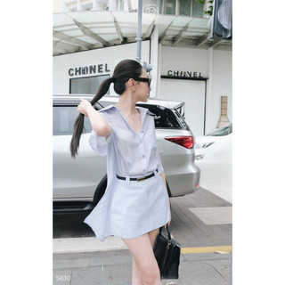 👗ĐẦM SUÔNG SƠMI KÈM BELT <ảnh thật ở cuối>