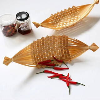 Thuyền tre đựng đồ ăn- Thuyền trang trí món ăn