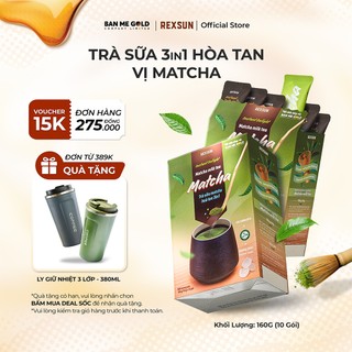 Trà Sữa Matcha Hoà Tan - Instant Delight - Hộp 160g (10 Gói) - Trà Sữa Trà Xanh Hòa Tan Chính Hãng Ban Me Gold - REXSUN
