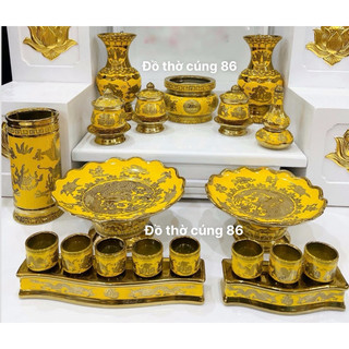 Bộ thờ cúng bình lư dĩa án bi rồng vàng
