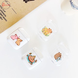 Bao đựng hộp tai nghe không dây capybara tonton APTI2 bare bear cute molang pusheen gấu brown hoàng đế mèo capoo hổ mập