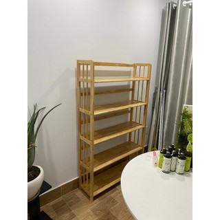 Kệ sách gỗ ngang 90cm 5 tầng chắc chắn tiện dung đa năng - Nội thất Ori