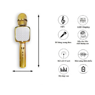 Micro karaoke - Pramie - Micro karaoke kiêm loa bluetooth / Micro bắt giọng tốt có chế độ đổi tone