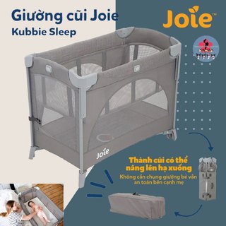 Giường cũi hạ thành cho bé - Joie Kubbie Sleep foggy gray