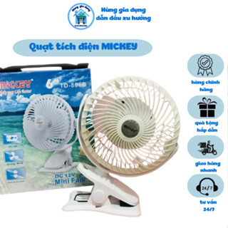Quạt tích điện để bàn kẹp MICKEY 806 4800mAh pin siêu khỏe tích điện lâu tiện lợi cho công sở kẹp.