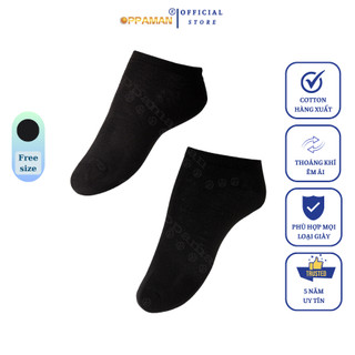 Tất vớ nam cổ ngắn vớ đen nam tất nam trơn basic màu đen vải cotton êm ái thoáng khí chống mùi OVT3 OPPAMAN