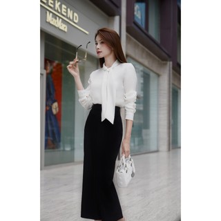 Set Iris phối áo sơ mi lụa cùng chân váy bút chì MyAnn