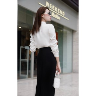 Set Iris phối áo sơ mi lụa cùng chân váy bút chì MyAnn