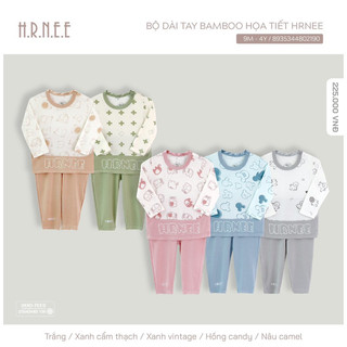 Hrnee - Bộ dài tay bambo hoạ tiết hrnee