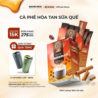 Cà Phê Sữa Quế Hoà Tan - Instant Delight Cinnamon – Hộp 160gr (10 Gói) - Cafe Hòa Tan Chính Hãng Ban Me Gold - REXSUN