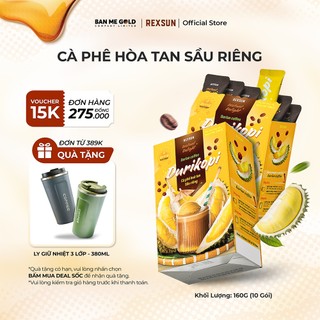 Cà Phê Sầu Riêng Durikopi Hòa Tan - Instant Delight – Hộp 160gr (10 Gói) - Cafe Hòa Tan Chính Hãng Ban Me Gold - REXSUN