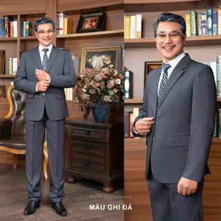 Bộ vest nam trung niên cao cấp 2 khuy ,Aó vest nam thời trang ,bộ suit lịch lãm cho phái mạnh,TẶNG GHIM CÀI+ CAVAT