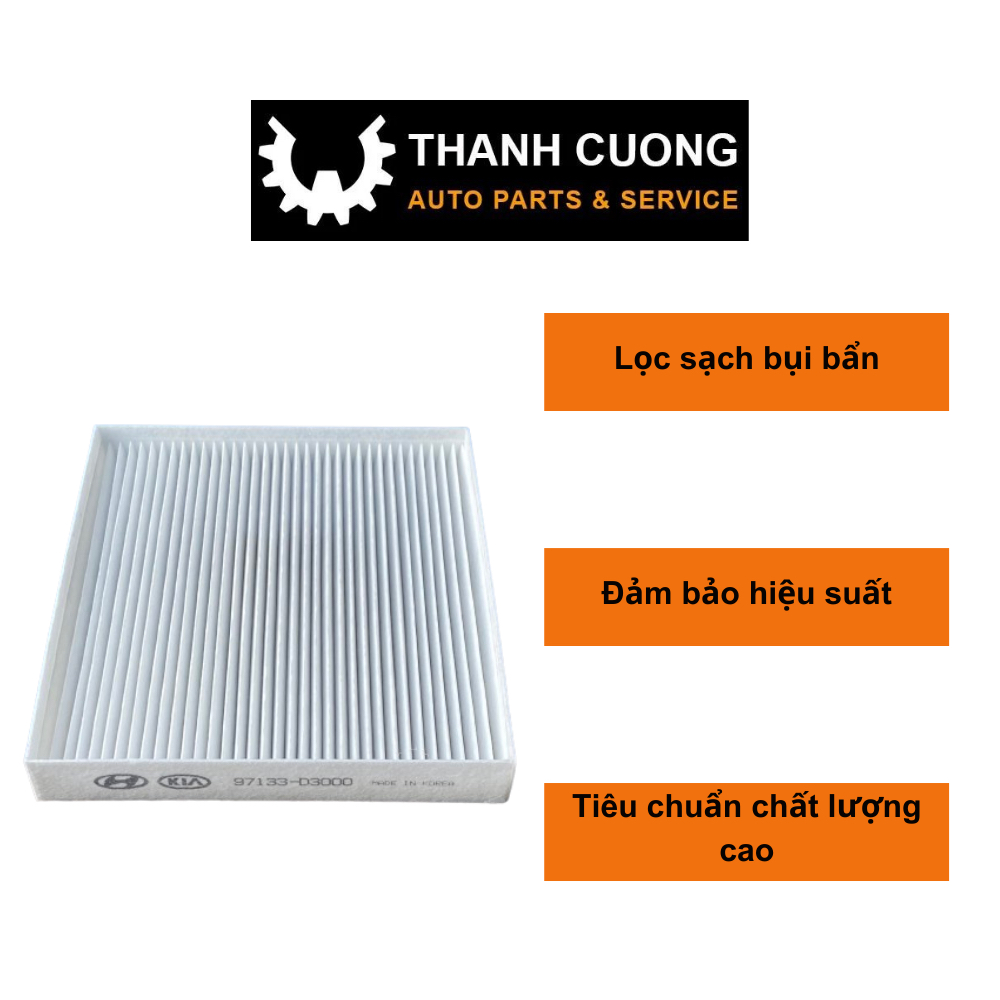 Lọc gió máy lạnh, lọc gió điều hoà Hyundai Accent 2019-2024, 97133-D3000, lọc không khí trong lành