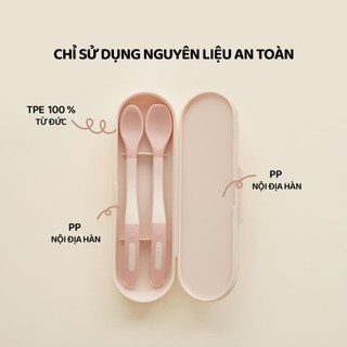 Bộ 2 thìa ăn dặm silicone Moyuum - 2 level