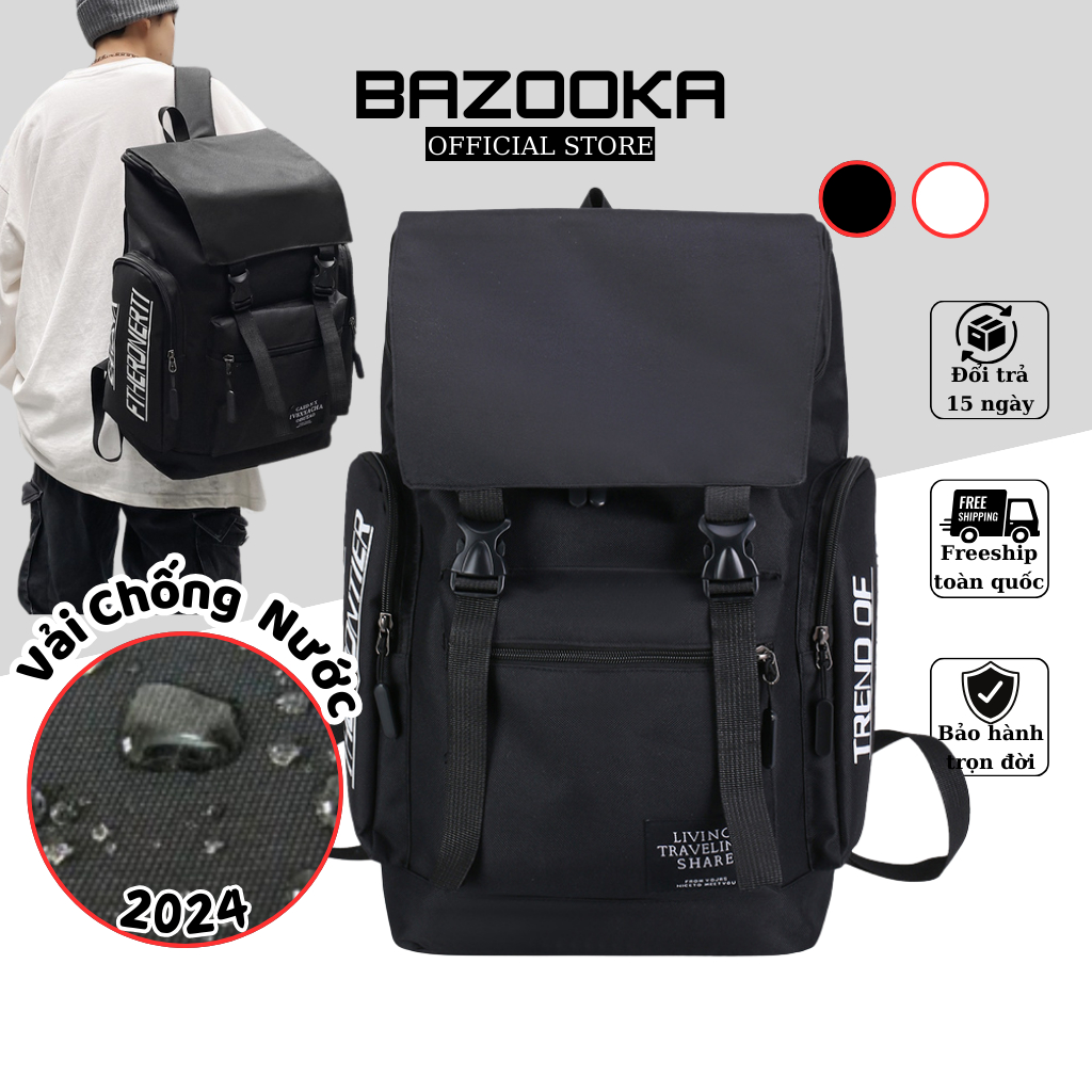 Balo nam đi học cặp nam nữ đi chơi du lịch cỡ lớn đựng laptop 17 inch vải chống nước BL16