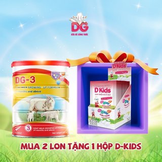 Cb 02 lon sữa dê dg-3 400gr tặng 1 hộp viên sữa dê dkids