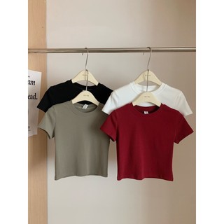 Áo croptop cộc trơn basic