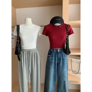 Áo croptop cộc trơn basic
